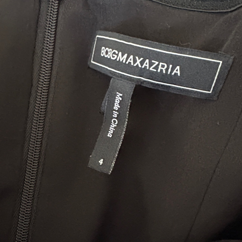 $298 NWOT BCBGMaxAzria Strapless Velvet Satin Ruffle Dress in Black Sky Sz 4 - Picture 13 of 13